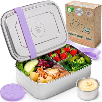 Stainless Steel Bento Box + Condiment Container - Green, 27oz / 0.8 L