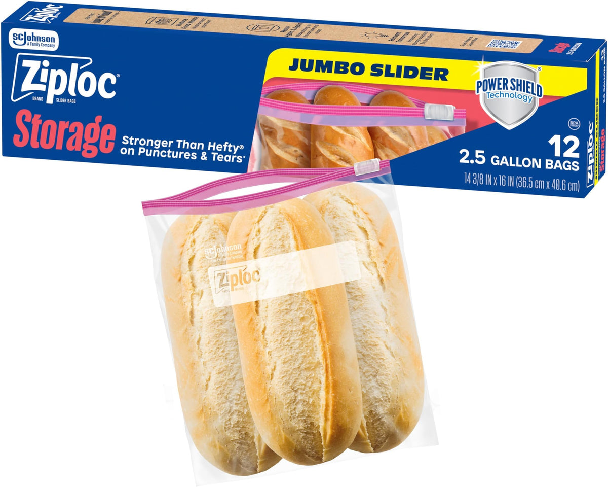 Ziploc Gallon Food Storage Slider Bags, 68 Count