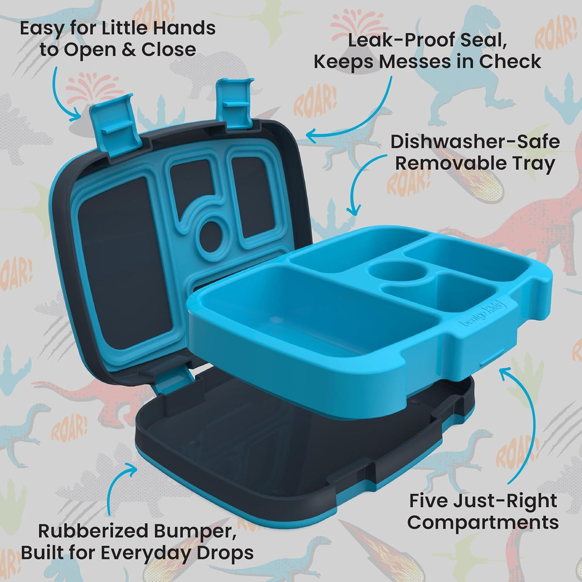 Bentgo Kids Prints Leak-Proof 5-Compartment Bento-Style Kids Lunch Box