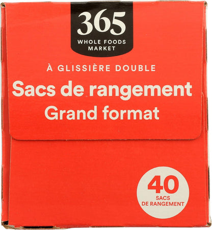 365 by Whole Foods Market, Gallon Size Storage Bags, Double Zipper, 40 Count