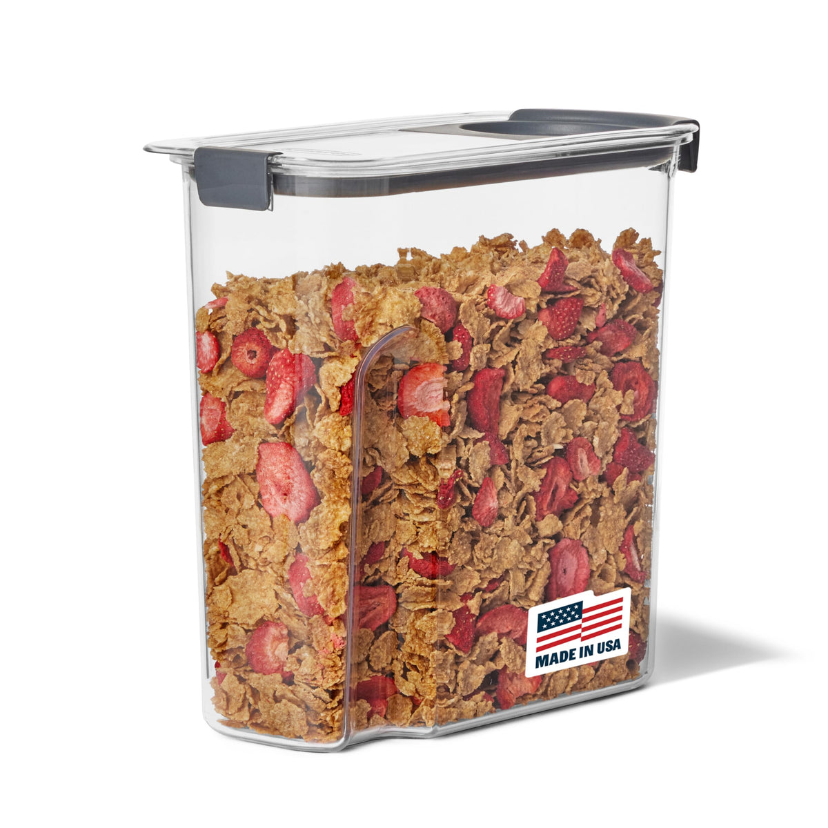 Rubbermaid Brilliance 12-Cup Airtight Food Storage Container, Perfect for Pantry Staples, Clear/Grey