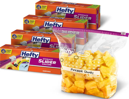 Hefty Calendar Slider Storage Bags, Quart Size, 4pk, 40ct (160 Total)