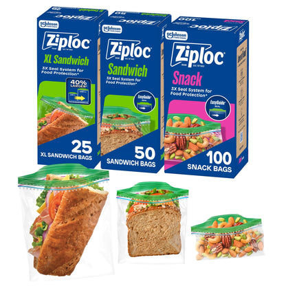 Ziploc Food Storage & Sandwich Bags Variety Pack, 635 Total Bags