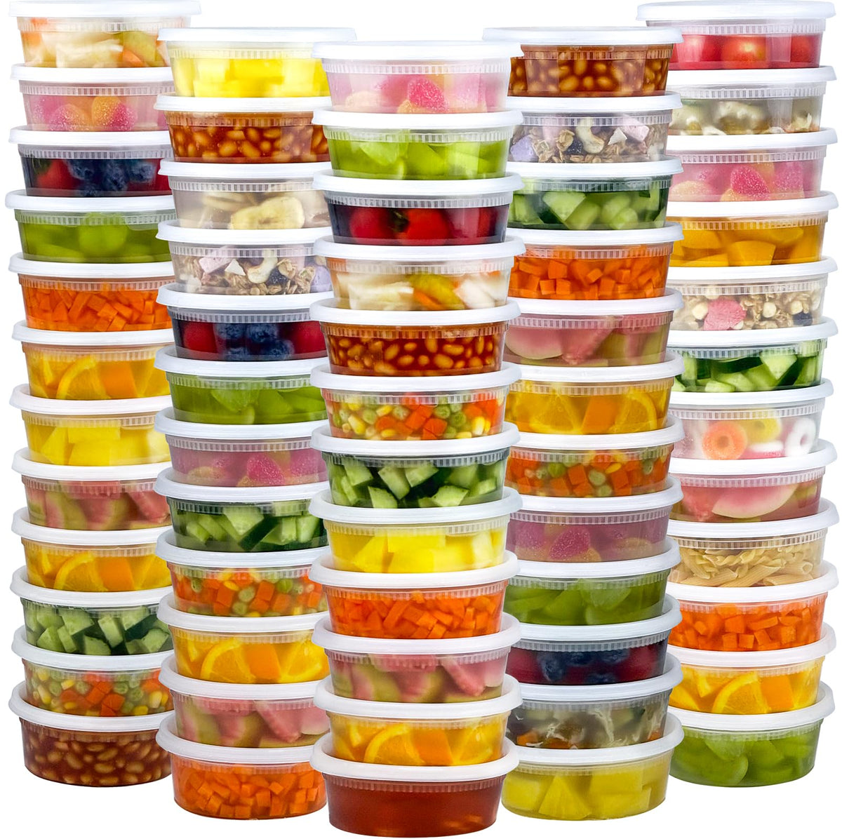 60 Sets (120-Piece) Deli Containers with Lids, 32/16/8 oz X 20 Set Each