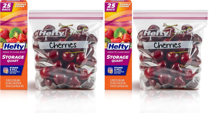Hefty Press to Close Food Storage Bags, Gallon Size, 20ct