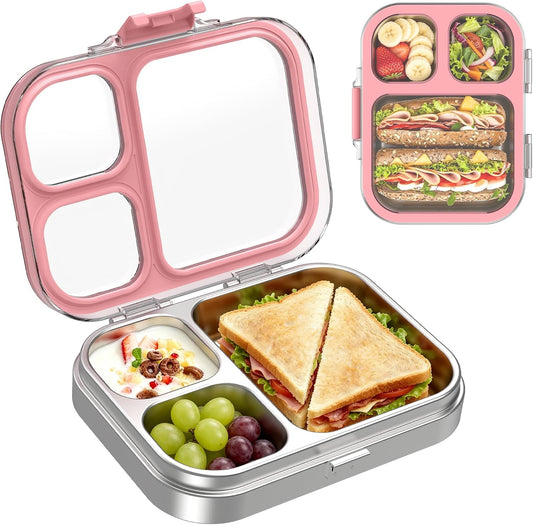 LOHASOK Stainless Steel Bento Lunch Box, 800ml, Pink