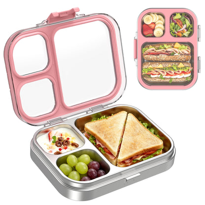 LOHASOK Stainless Steel Bento Lunch Box, 800ml, Pink