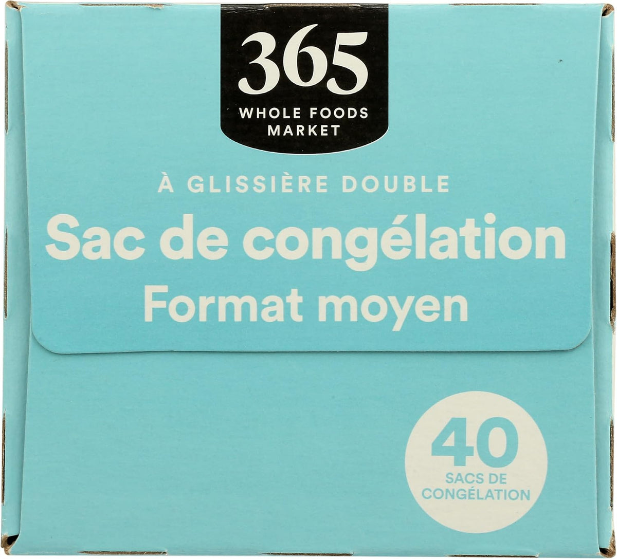 365 by Whole Foods Market, Quart Size Freezer Bags, Double Zipper, 40 Count