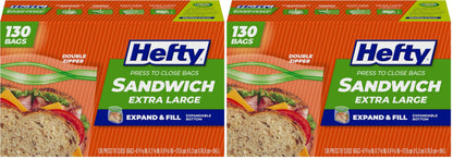 Hefty Press to Close Food Storage Bags, Gallon Size, 20ct