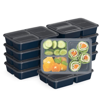 Bentgo Prep 3-Compartment Meal Prep Containers with Lids, 20 Piece Set
