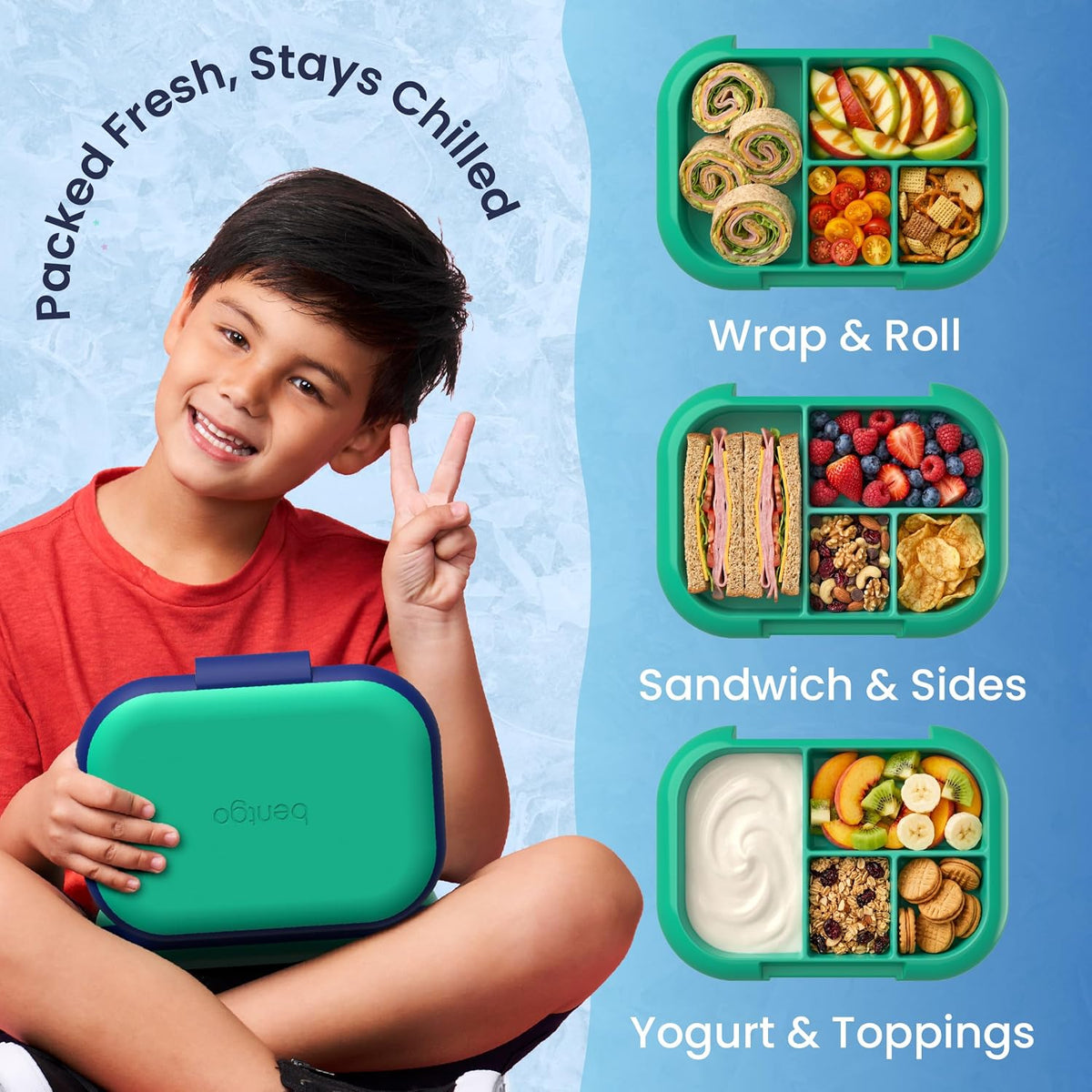 Bentgo Chill Kids 4-Compartment Bento Box Leakproof Lunch Box