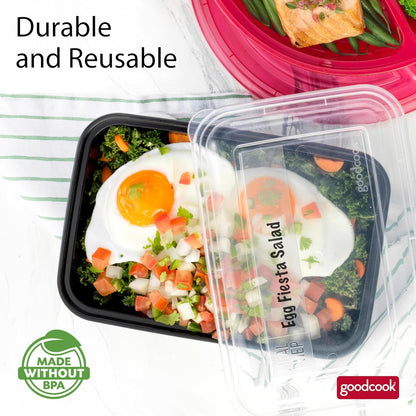 GoodCook Meal Prep Containers, Single Compartment 10-Pack
