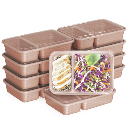 Bentgo Prep - 20-Piece 2-Compartment Reusable Meal Prep Containers with Lids, PFAS & BPA Free Materials, Durable, Microwave, Freezer, & Dishwasher Safe To Go Food Storage (Sky)