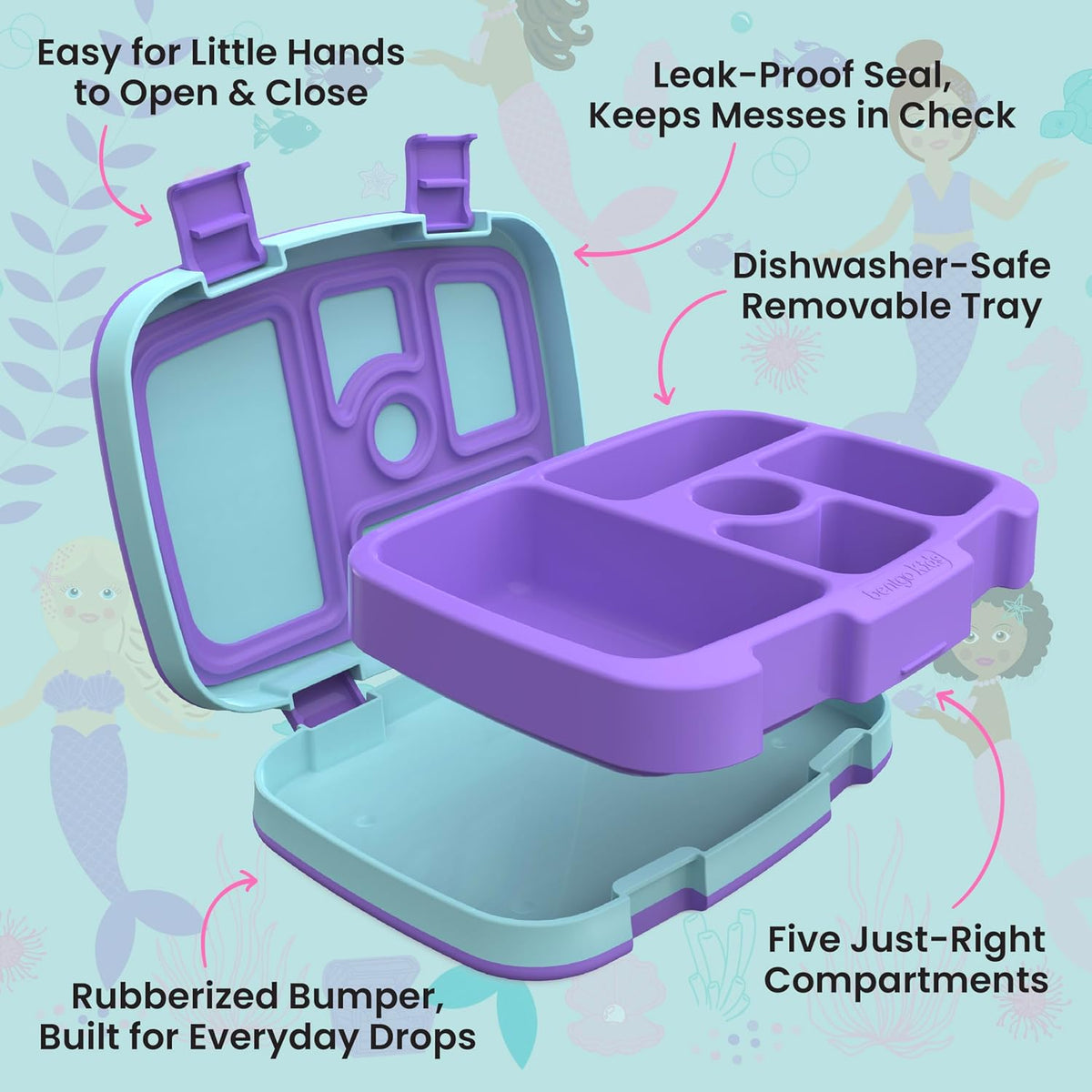 Bentgo Kids Prints Leak-Proof 5-Compartment Bento-Style Kids Lunch Box