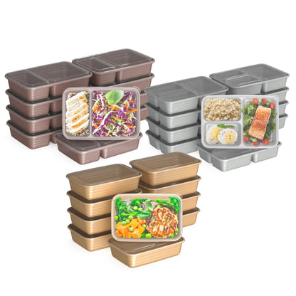 Bentgo Prep Meal Prep Kit, 1, 2 & 3-Compartment Containers, 60 Piece Set