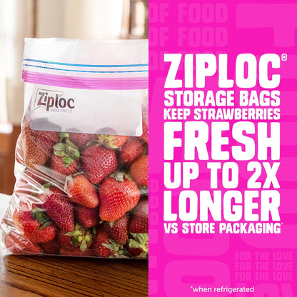 Ziploc Quart Food Storage Bags, 136 Total Bags (34 Count, 4-Pack)