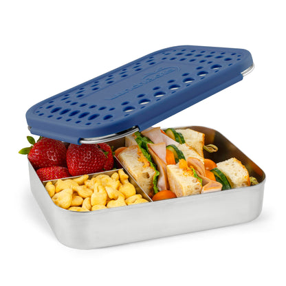 LunchBots Medium Trio Stainless Steel Kids Bento Box 3-Section 32oz