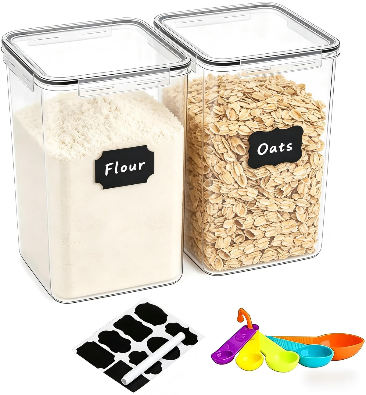 42pcs Airtight Containers, Clear Stackable Dry Food Storage