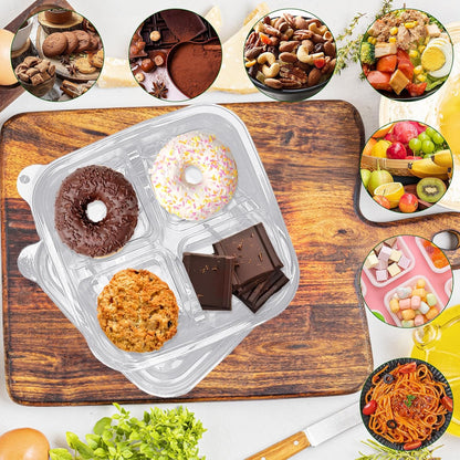 50 Pcs Bento Snack Food Containers,4 Compartment Lunchable Container