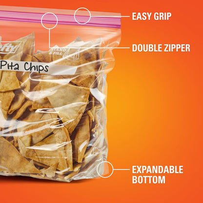 Hefty Press to Close Food Storage Bags, Gallon Size, 20ct