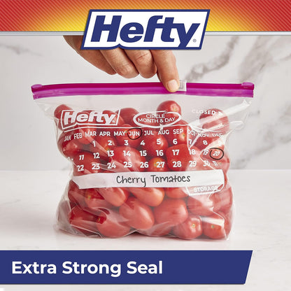 Hefty Calendar Slider Storage Bags, Quart Size, 4pk, 40ct (160 Total)