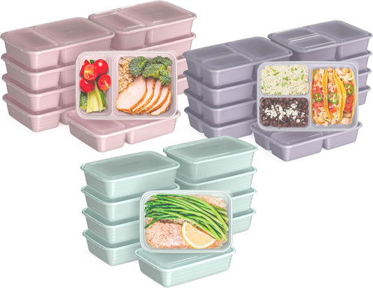 Bentgo Prep Meal Prep Kit, 1, 2 & 3-Compartment Containers, 60 Piece Set