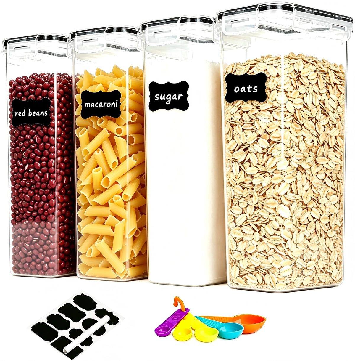42pcs Airtight Containers, Clear Stackable Dry Food Storage