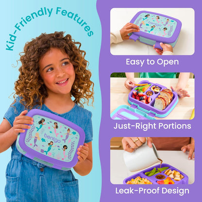 Bentgo Kids Prints Leak-Proof 5-Compartment Bento-Style Kids Lunch Box