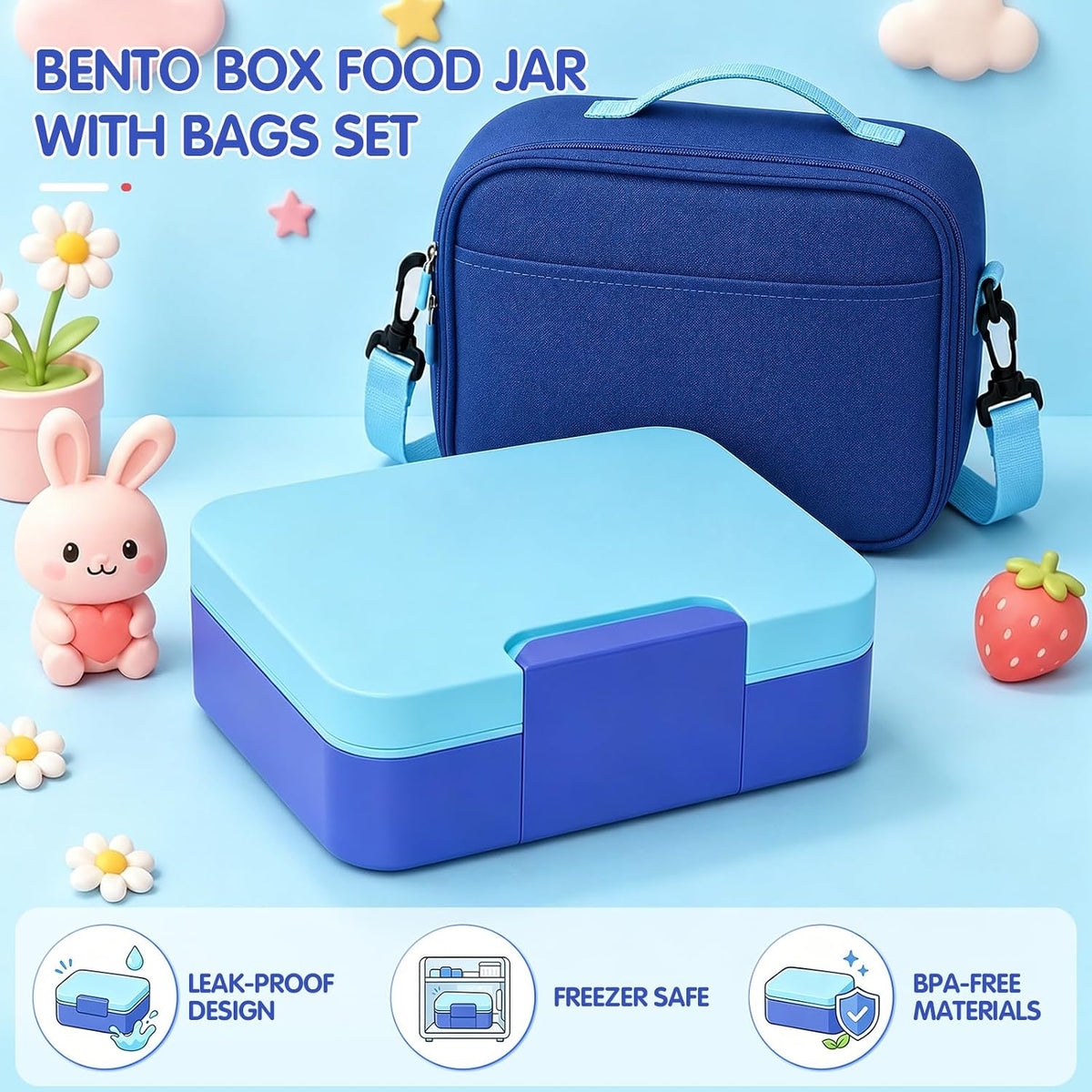 HOMETALL Bento Lunch Box for Kids, 8.5oz Food Thermo, Insulated Lunch Bags