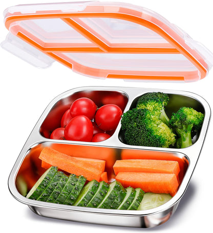 3-Pack Stainless Steel Snack Containers & Kids Lunch Boxes, 20 oz Each