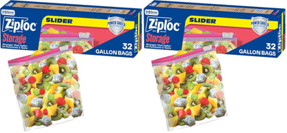 Ziploc Gallon Food Storage Slider Bags, 68 Count