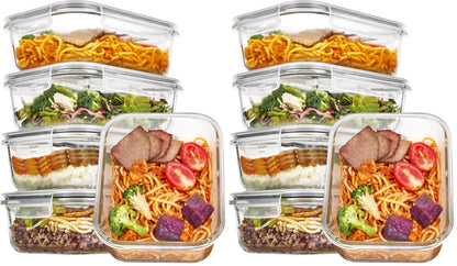 Vtopmart 5Pack 22oz Glass Storage Containers with Lids, Grey