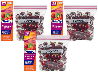 Hefty Press to Close Food Storage Bags, Gallon Size, 20ct