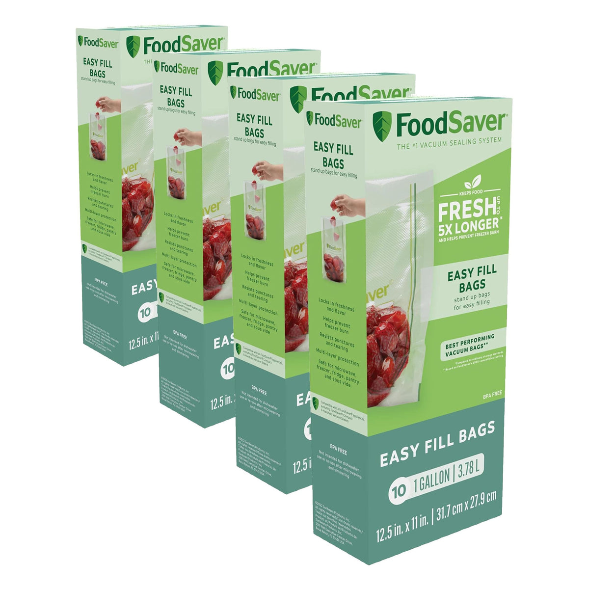 FoodSaver Quart Pre-Cut Vacuum Seal Bags, Easy Use Vacuum Storage Bags, Align to Seal and Tear to Open Vacuum Sealer Storage Bags, 43 Pack