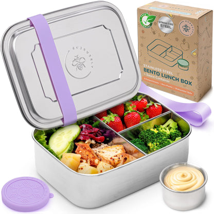 Stainless Steel Bento Box + Condiment Container - Green, 27oz / 0.8 L