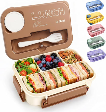 Bento Box Adult Lunch Box, Lunch Containers for Adults 44.5 Oz/5 Cup, Khaki