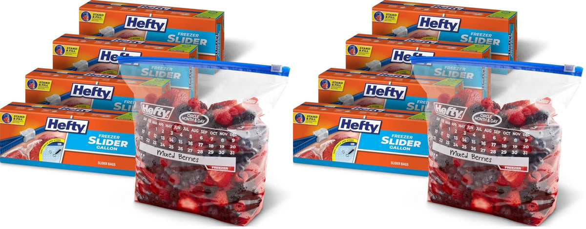 Hefty Calendar Slider Freezer Bags, Gallon Size, 4pk, 25ct (100 Total)