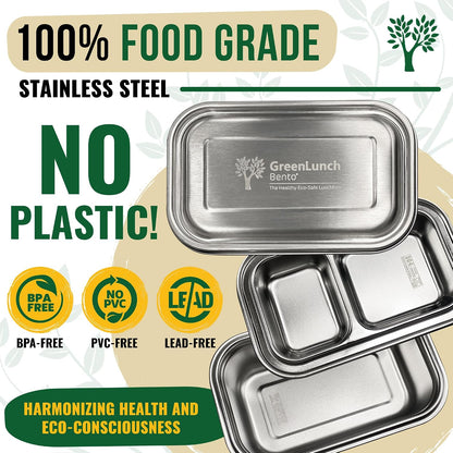 GreenLunch Stainless Steel Bento Box for Adults & Teens, 6 Cup, Brown