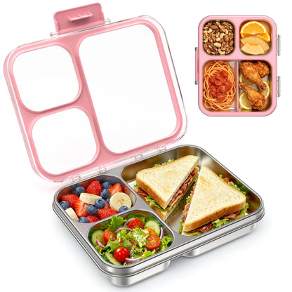 LOHASOK Stainless Steel Bento Lunch Box, 800ml, Pink