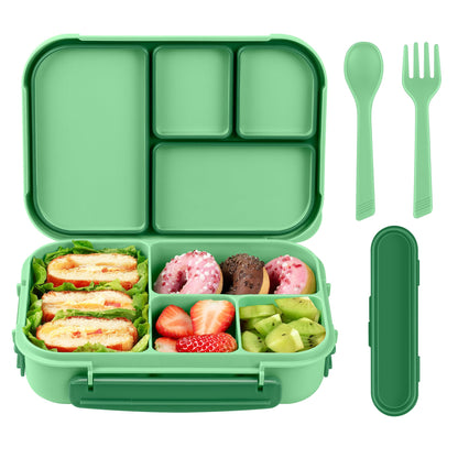 Amathley Lunch Box Kids,Bento Box Adult,Leakproof Lunch Containers for Adults/Kids/Toddler,1200ML-4 Compartments bento Lunch box with Utensil,Microwave & Dishwasher & Freezer Safe (Dark Gray)