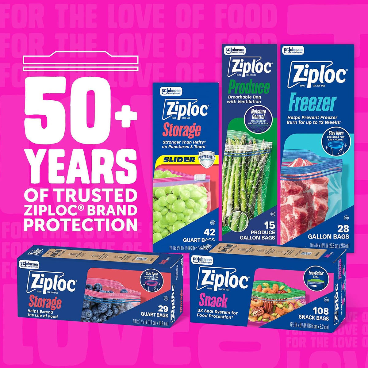 Ziploc Quart Food Storage Bags, 136 Total Bags (34 Count, 4-Pack)
