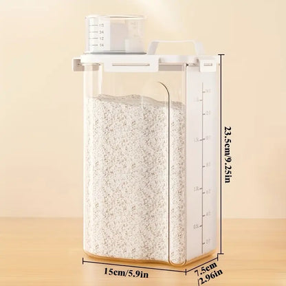 4-Pack Functional Airtight BPA-Free Plastic Rice Storage Canisters with Handles & Measuring Cups, Kitchen Gadgets Pantry Storage Containers for Flour, Beans, Dry Foods