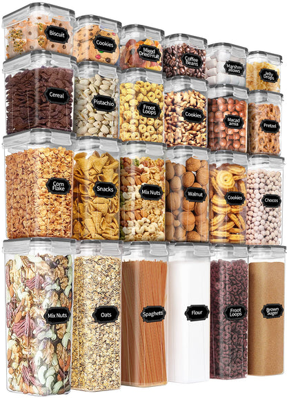 PRAKI Airtight Food Storage Containers Set with Lids - 24 PCS, BPA Free