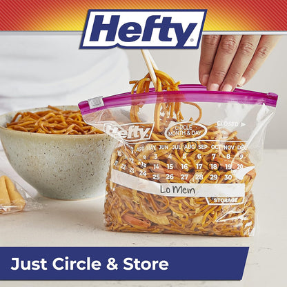 Hefty Calendar Slider Storage Bags, Quart Size, 4pk, 40ct (160 Total)