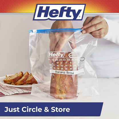 Hefty Calendar Slider Freezer Bags, Gallon Size, 4pk, 25ct (100 Total)