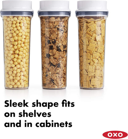 OXO Good Grips POP Airtight Cereal Dispenser 3-Piece Set, 3.4 Qt Each