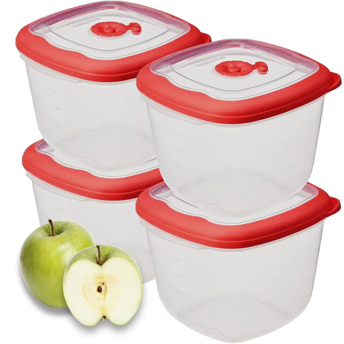 Plastic Food Storage Containers - 40 Oz Airtight Containers, Durable, Leak-Proof Lids, Steam Vent, Microwave & Dishwasher Safe
