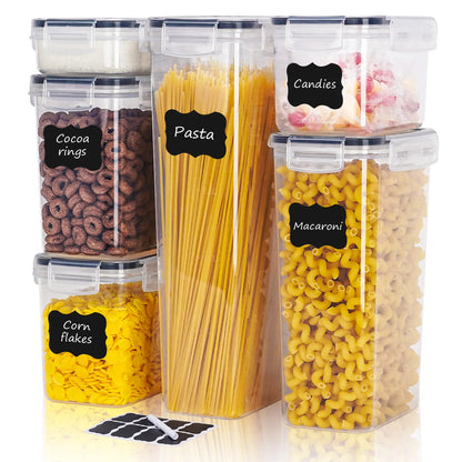 30/18/6 Pack Airtight Food Storage Containers with Lids, BPA Free, with Reusable Labels for Cereal and Dry Food Storage Organization Plastic Kitchenware Utensils