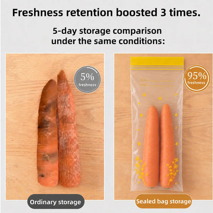 Reusable Thick Double Seal Food Grade Plastic Airtight Food Storage Bags - Kitchen Household Products, Kitchen Utensils & Gadgets Preserving Containers for Refrigerator Organization-MM1,sohochic