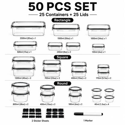 AISOON 40-Piece Rectangular Plastic Airtight Food Storage Containers Set (20 Containers + 20 Lids) - Leak-Proof, Reusable, Microwave & Dishwasher Safe for Lunch Packing, Packing Lunch for My Kid, Food Hacks